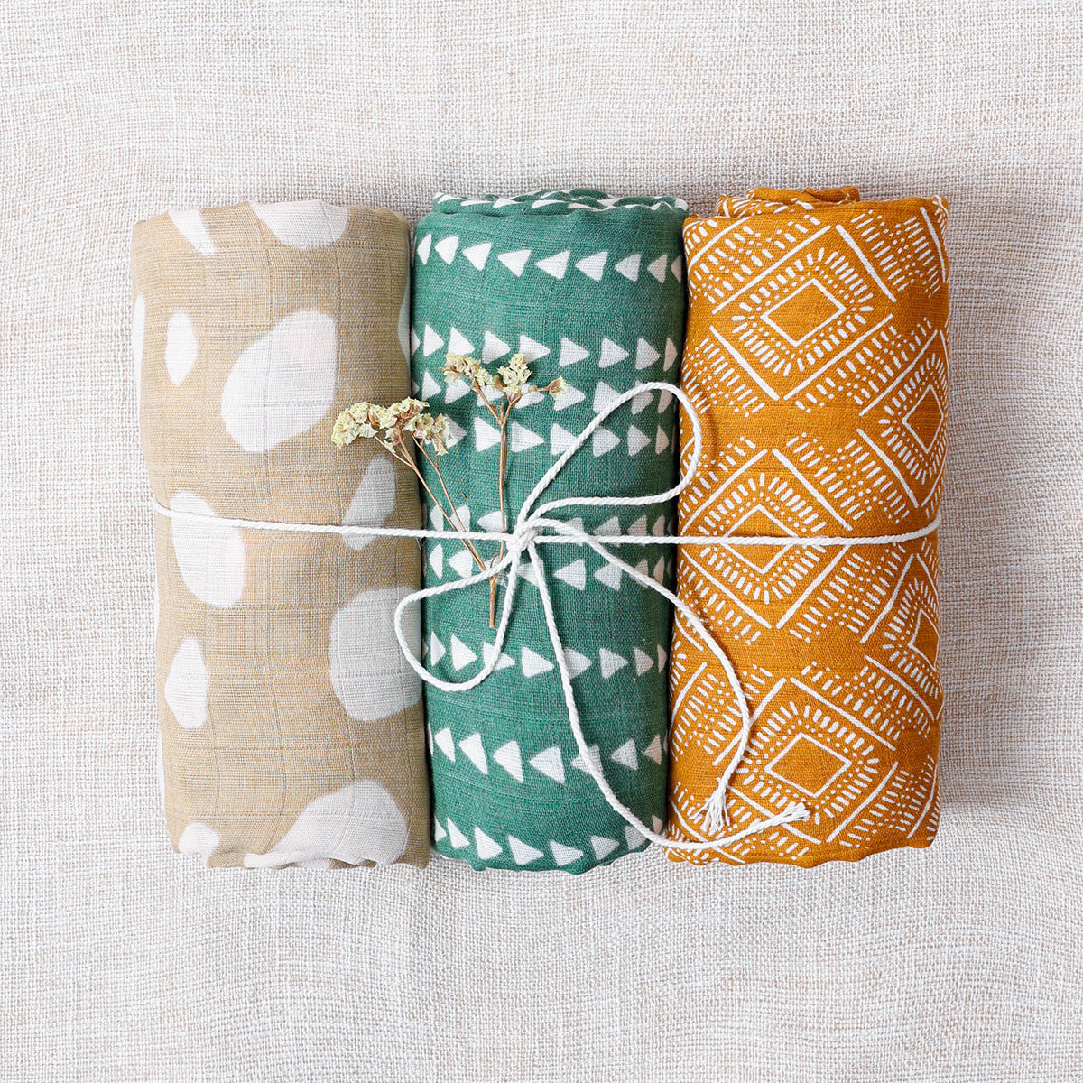 Pure Cotton 3-piece Combination Newborn Baby Wraparound Cloth Baby's Blanket