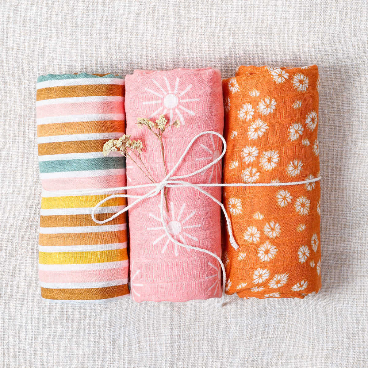 Pure Cotton 3-piece Combination Newborn Baby Wraparound Cloth Baby's Blanket