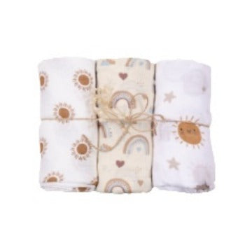 Pure Cotton 3-piece Combination Newborn Baby Wraparound Cloth Baby's Blanket
