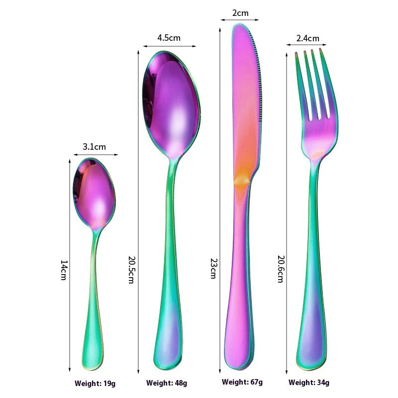Stainless Steel Tableware 4 Pieces Knife, Fork And Spoon Suit