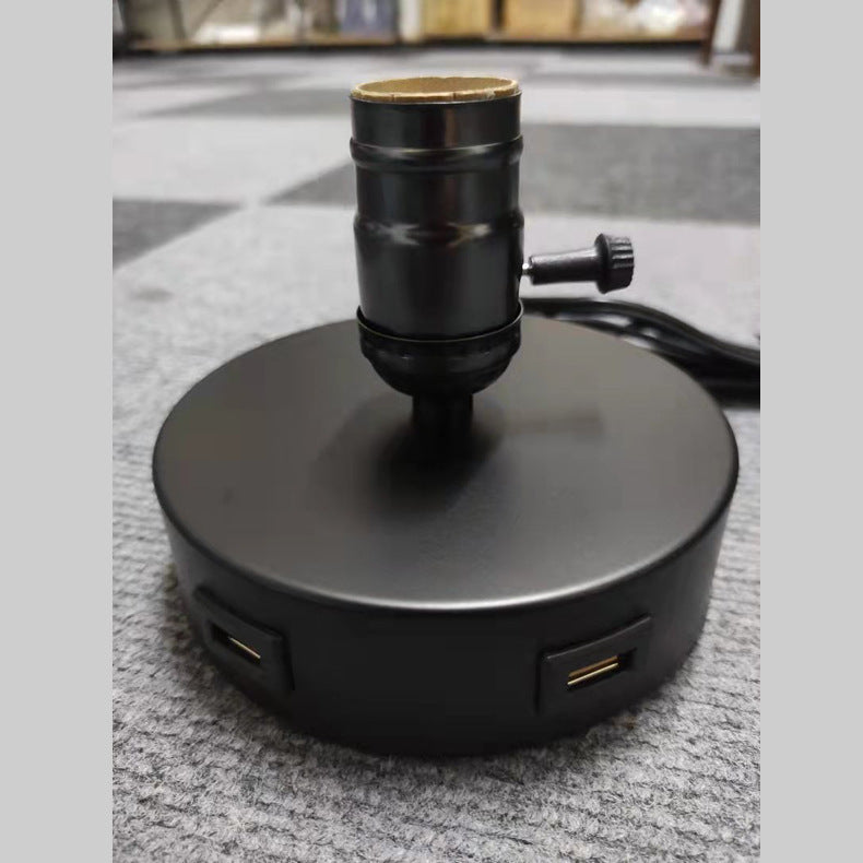 Fashion Old-fashioned Table Lamp Holder Industrial USB Charging Switch