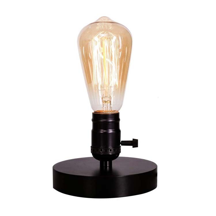 Fashion Old-fashioned Table Lamp Holder Industrial USB Charging Switch