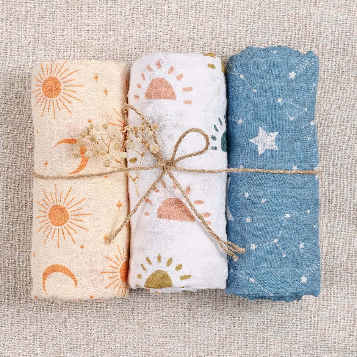 Pure Cotton 3-piece Combination Newborn Baby Wraparound Cloth Baby's Blanket