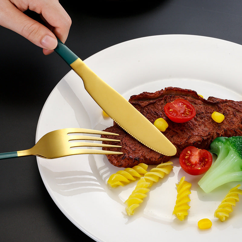 Stainless Steel Tableware 4 Pieces Knife, Fork And Spoon Suit