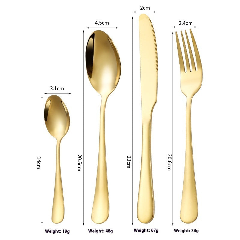 Stainless Steel Tableware 4 Pieces Knife, Fork And Spoon Suit