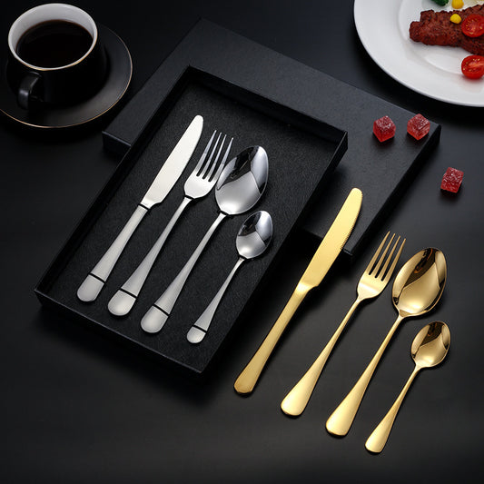 Stainless Steel Tableware 4 Pieces Knife, Fork And Spoon Suit