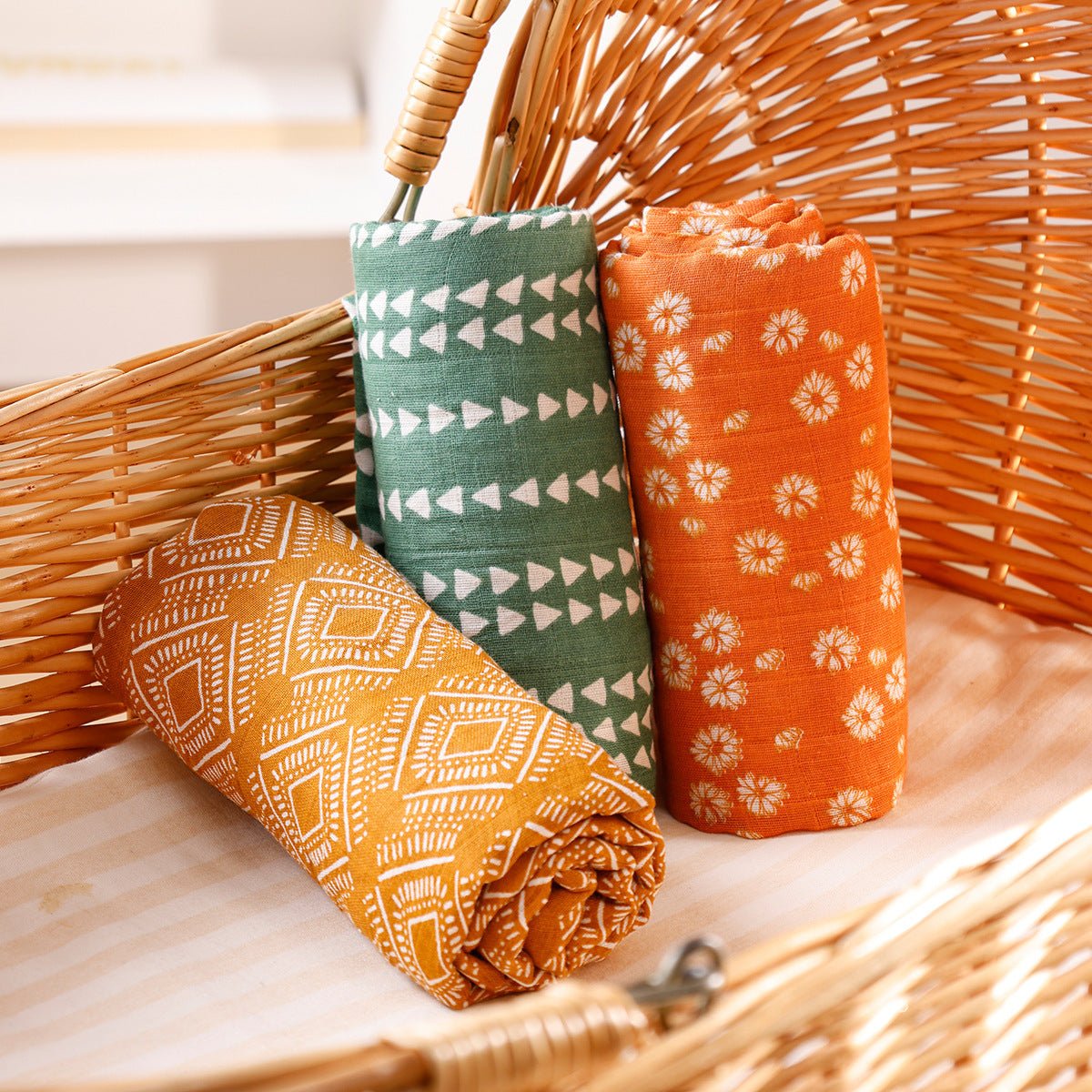Pure Cotton 3-piece Combination Newborn Baby Wraparound Cloth Baby's Blanket
