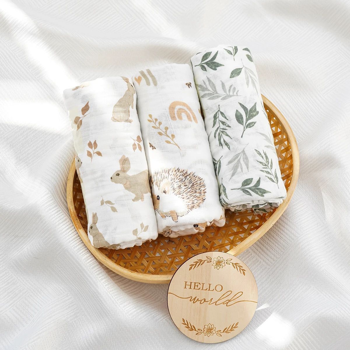 Pure Cotton 3-piece Combination Newborn Baby Wraparound Cloth Baby's Blanket