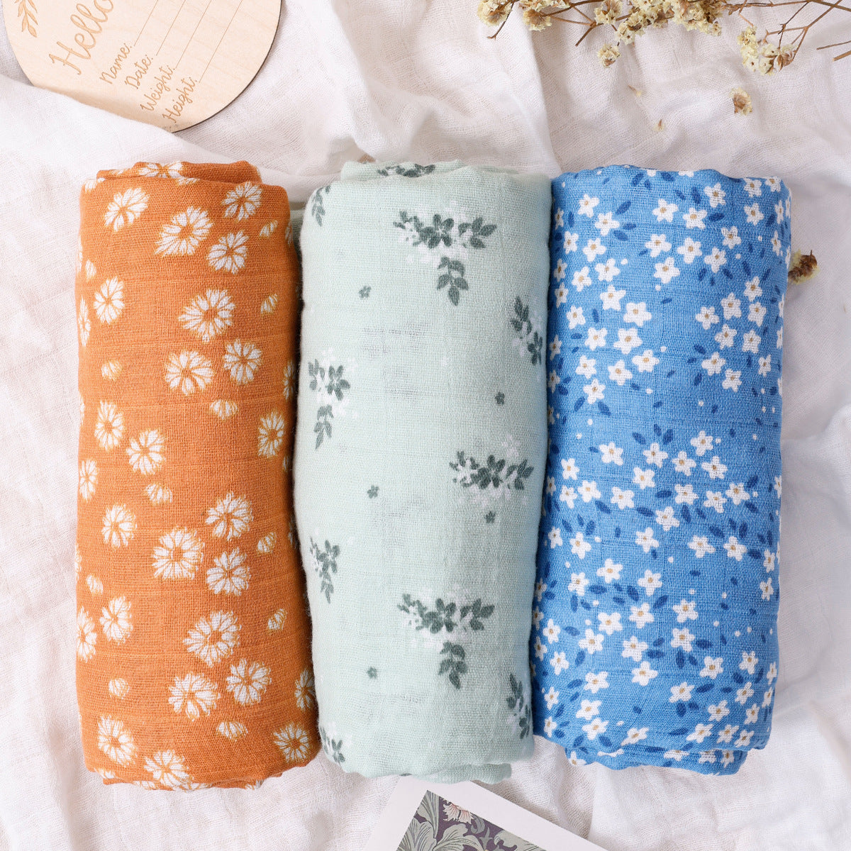Pure Cotton 3-piece Combination Newborn Baby Wraparound Cloth Baby's Blanket
