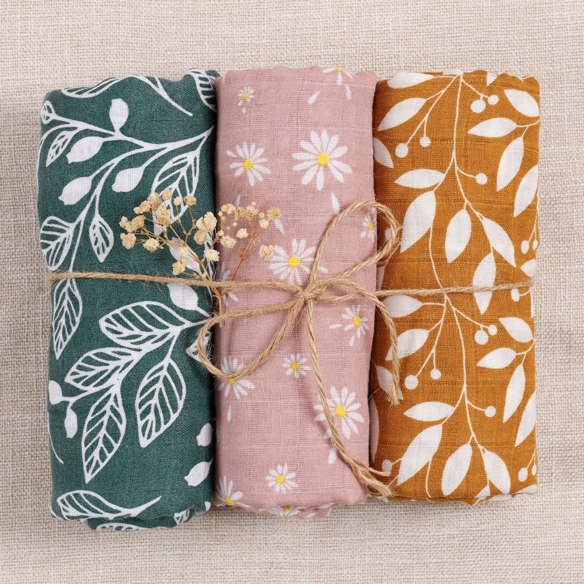 Pure Cotton 3-piece Combination Newborn Baby Wraparound Cloth Baby's Blanket